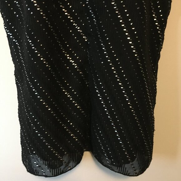 Made in Canada Glamour Witch Black and Silver High Rounded Neck Keyhole … - Picture 7 of 16